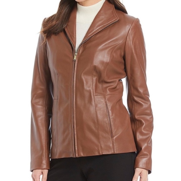 Cole Haan Genuine Lamb Leather Jacket - Picture 1 of 10